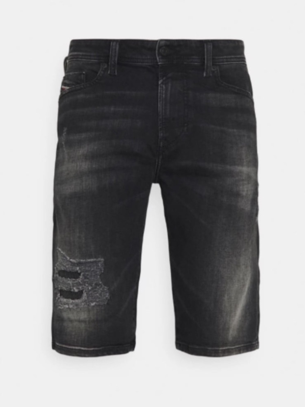DIESEL Thoshort  Men’s Black Wash Denim Distressed Shorts | 33